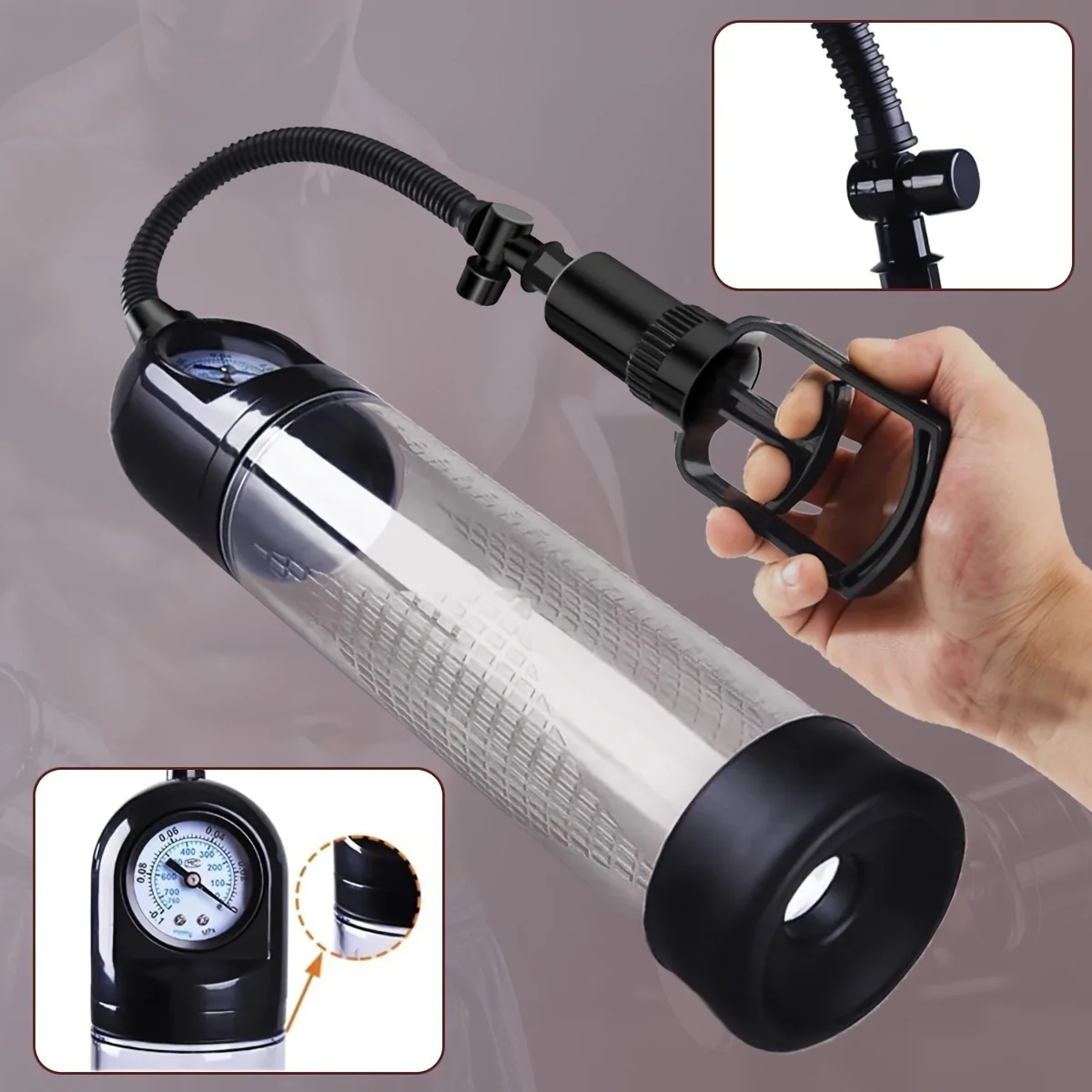 Male Manual Penis Pump Penis Enlarger Negative Pressure Vacuum Pump Big Dick Erection Enhancement Trainer Equipment Adult SexToy image 2