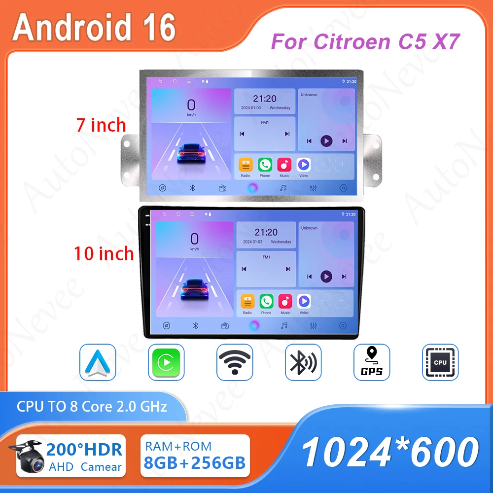 

Автомагнитола Android для Citroen C5 X7 с Carplay, 4G, Wi-Fi, мультимедийный плеер, DVD, Bluetooth, без 2 Din, высокопроизводительный процессор HDR