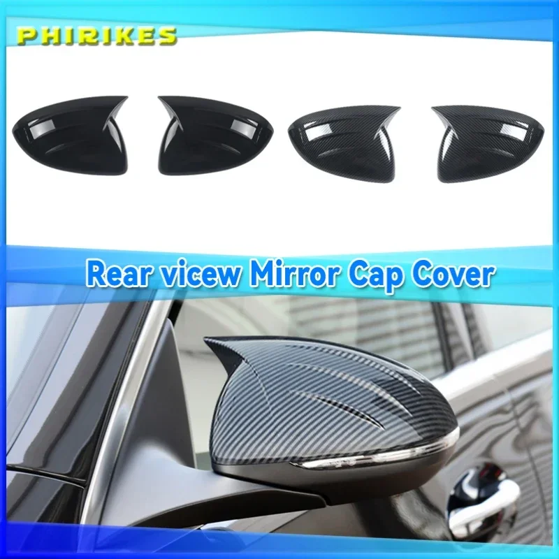 

1Pair Rearview Mirror Cover Cap Carbon Black For Mercedes-Benz C-class W206 S206 2020-22 S-class W223 Car Exterior Accessories