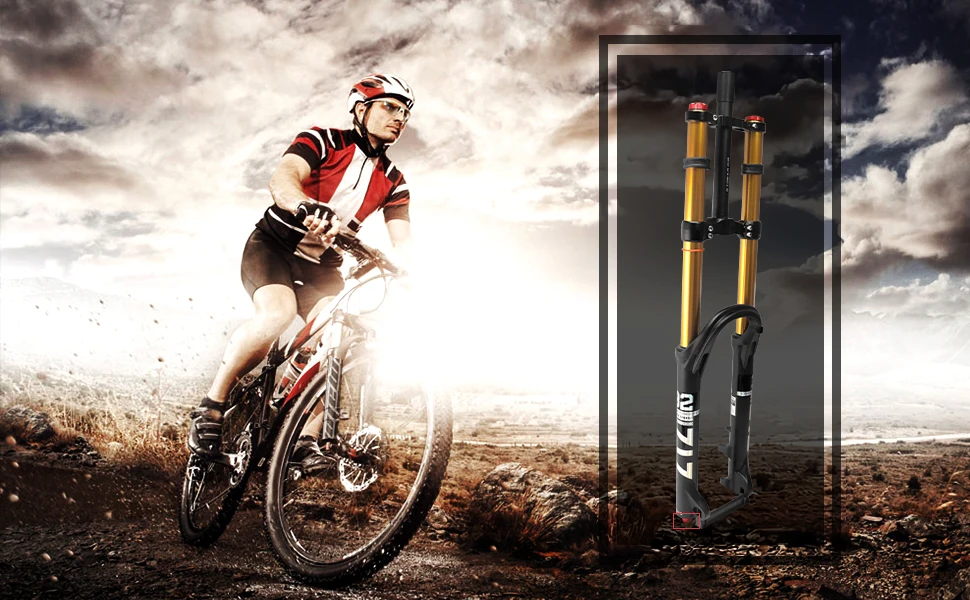 ZTZ Fahrrad-Federgabel 26/27,5/2 Zoll für Sport-Mountainbikes DH Luft-Doppelschulter-Downhill-Ersatzteile – Detail 1