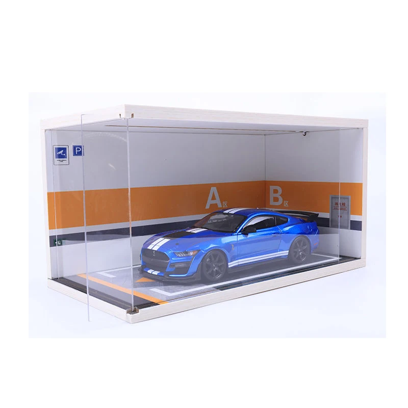 

Car Model Simulation Solid Wood Parking Lot, Garage Model Scene, Dust Proof Display, Storage Cabinet, 1: 18