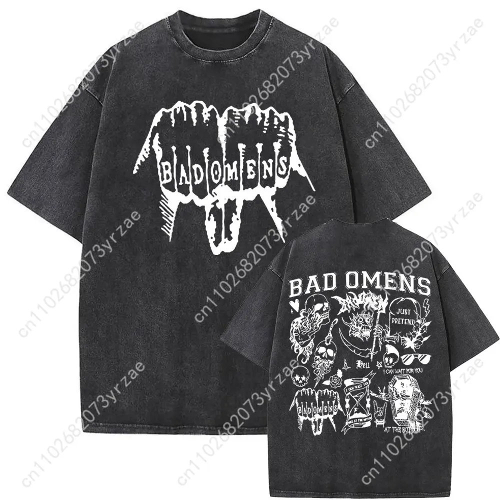 

Bad Omens Retro Tshirt Man Woman High Quality Vintage T Shirt Cotton Short Sleeves Fashion T-shirt Soft Breathable Tops