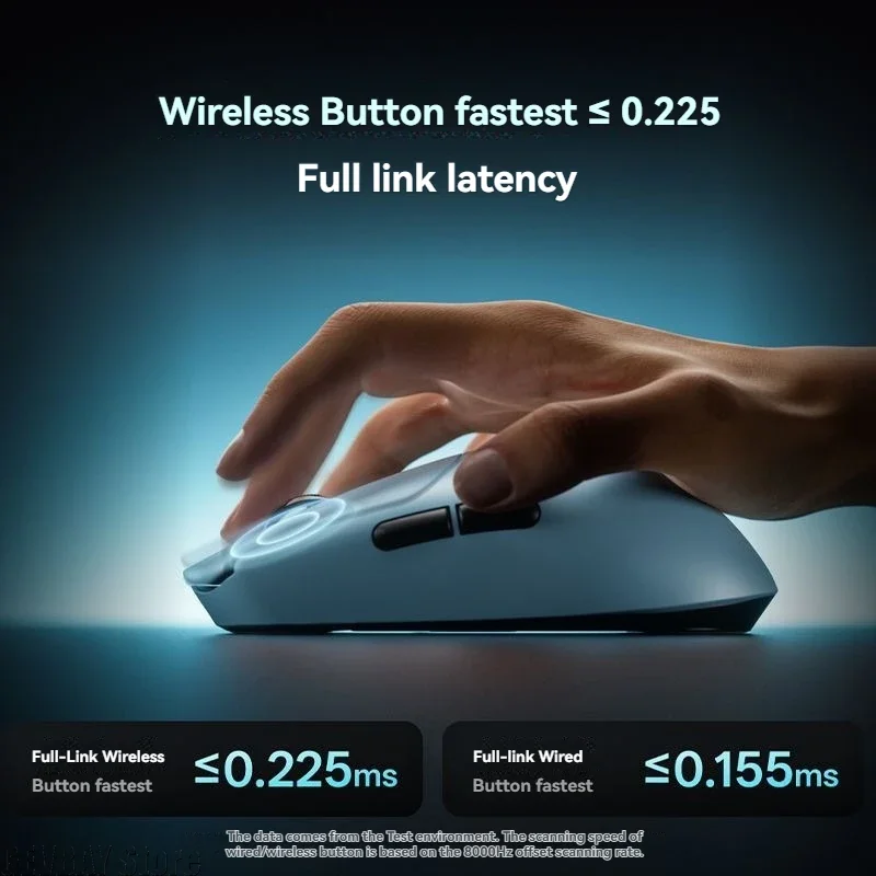 Rapoo VT0 MAX Wireless Gaming Mouse, Dual 8K, Skin-Friendly Anti-Slip Shell, Low Latency, Stable PC Gaming Accessory