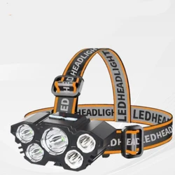 Linterna LED recargable con batería integrada 18650, Luz fuerte para acampar, aventura, pesca, faro