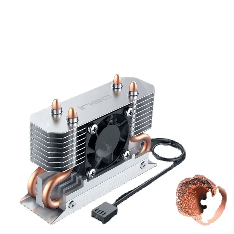 Smart Speed-Adjusting Fan with Dual Composite Copper Tubes and Double-Sided Heat Sink Fins NVMe SSD Cooling Armor