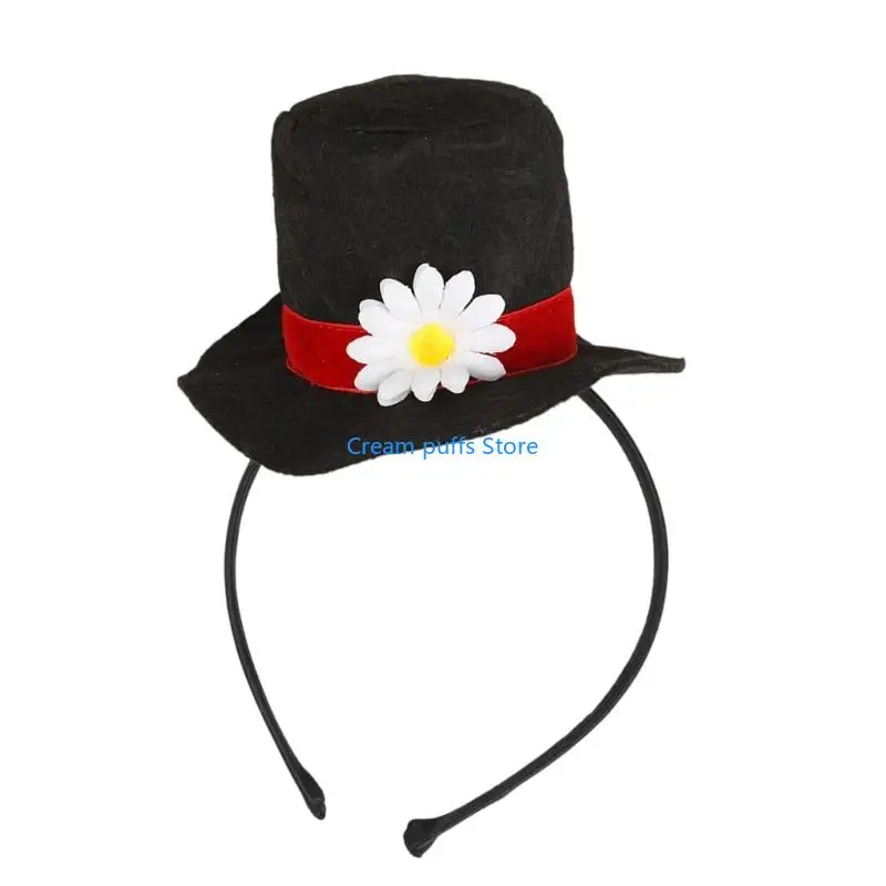 50LE Fashion Top Hat Soft Hat Headbands for Most Ages Short Brimmed Fedoras