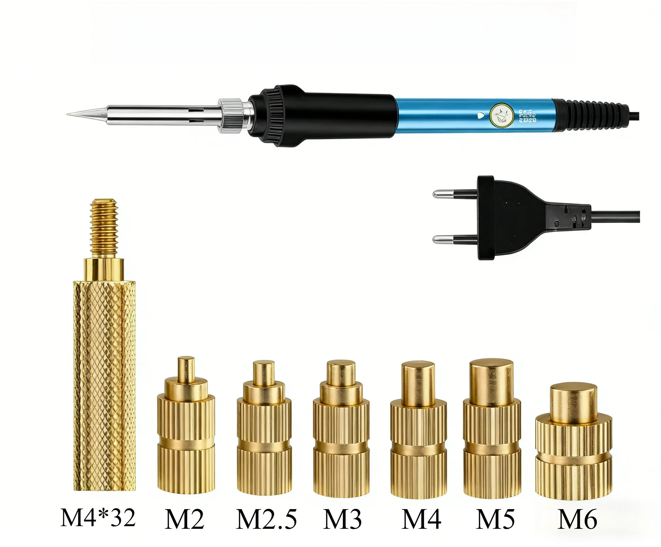 Heat Set Insert Soldering Iron Tip Head Universal M2 M2.5 M3 M4 M5 M6 Hot Melt Insets Nut Brass Embedded Thread Insertion Kit