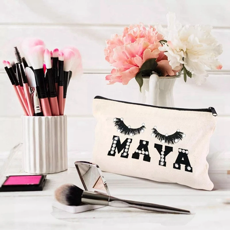 Canvas Pencil Pouch Tote Bags,DIY Craft Blank Makeup Bags With Zip Canvas Pen Case DIY Reusable Shopping Grocery Bag