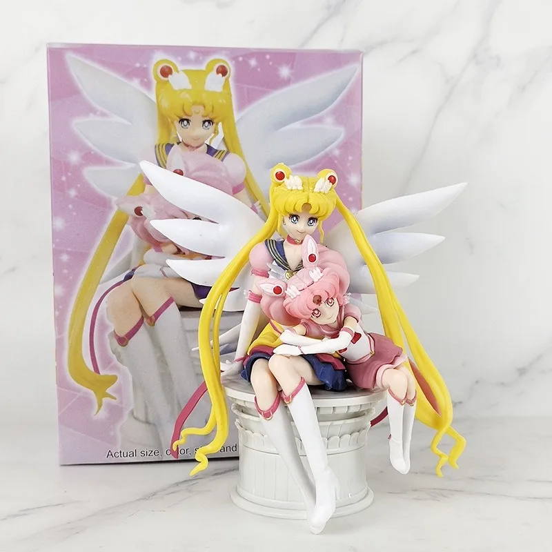 Pretty Guardian Sailor Moon Anime Figure Tsukino Usagi giocattoli modello Action Figures Collezione di statue decorazione Ciondolo Regali per bambini