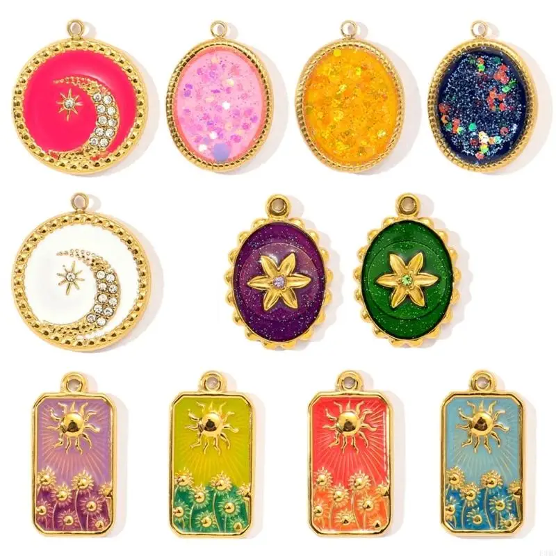 

Pack of 3 Sturdy Steel Stone Pendant Necklace for Trendy Women Jewelry with Star Designs Wear F3MD
