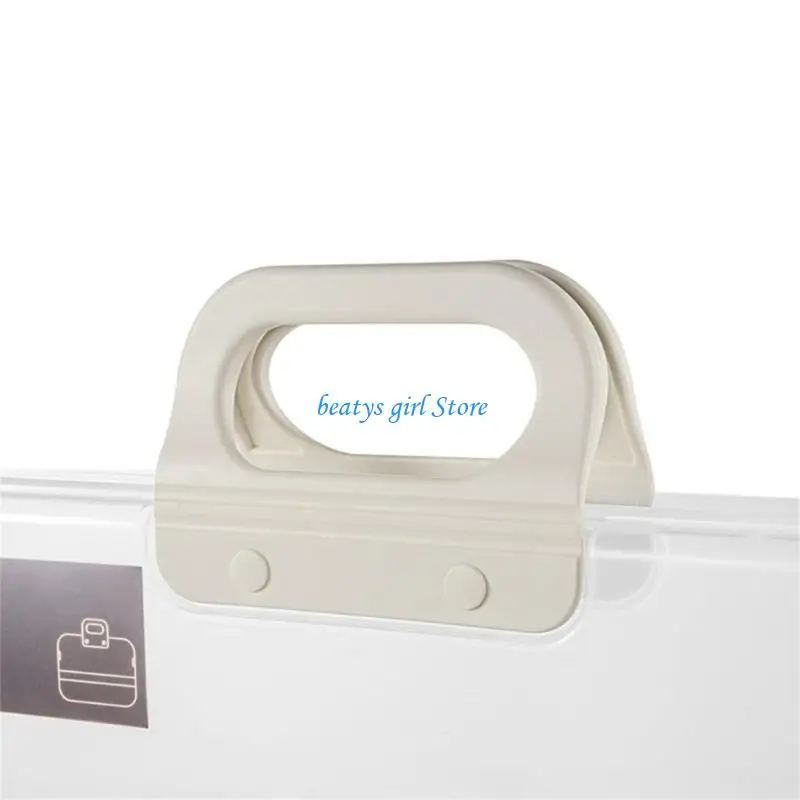 

C7AB Portable File Box Plastic Transparent Pencil for Case Folder with Lock Handle Documents Bag Stationery Storage for Ca