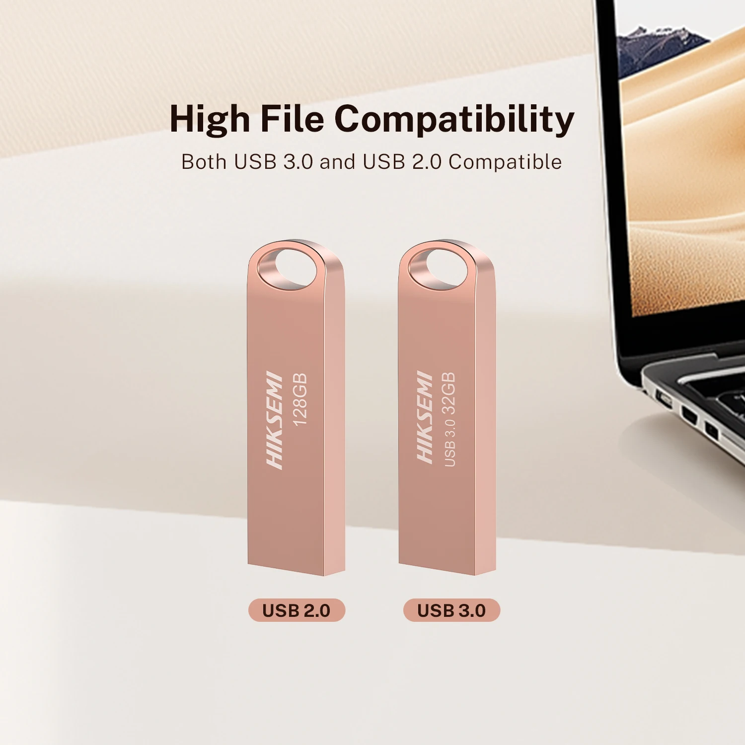 HIKSEMI USB3.0 محرك فلاش 128 جيجابايت بندريف غلاف معدني عالي السرعة عصا الذاكرة لهاتف الكمبيوتر OTG متوافق مع تخزين البيانات الآمنة