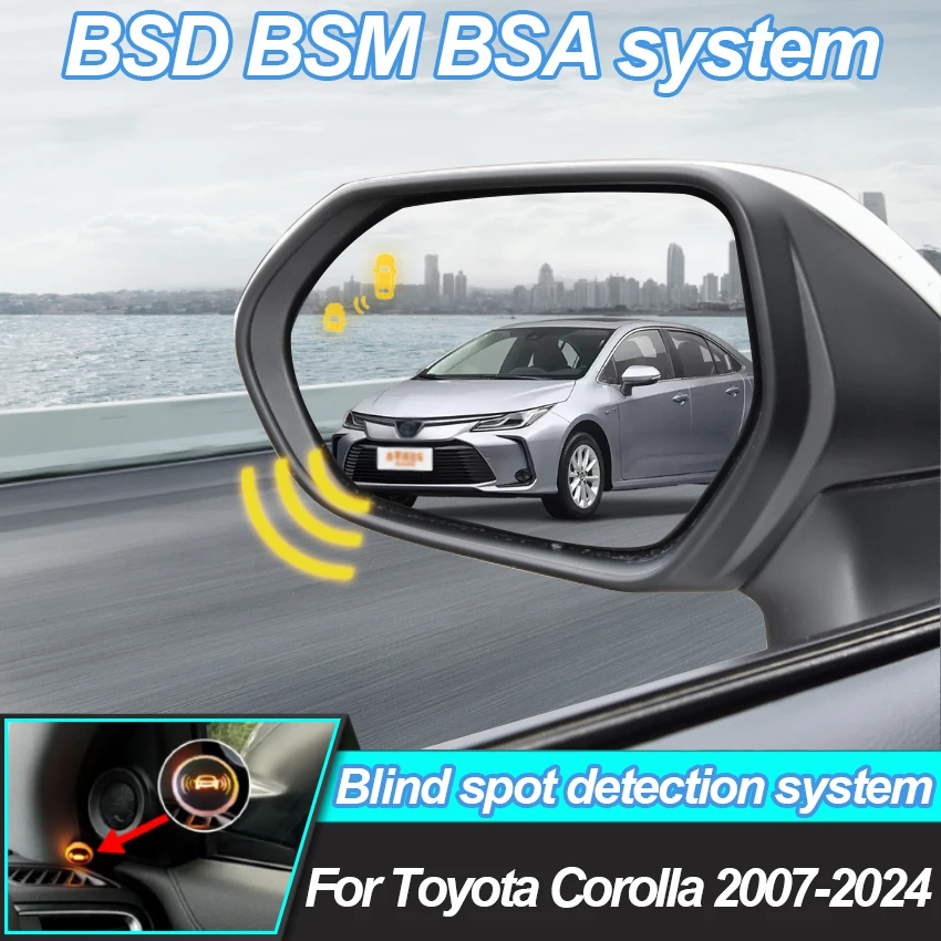 

Car BSD BSM BSA Rearview Mirror Blind Spot Detection System Lane Change Assist Radar Parking Sensor For Toyota Corolla 2007-2024