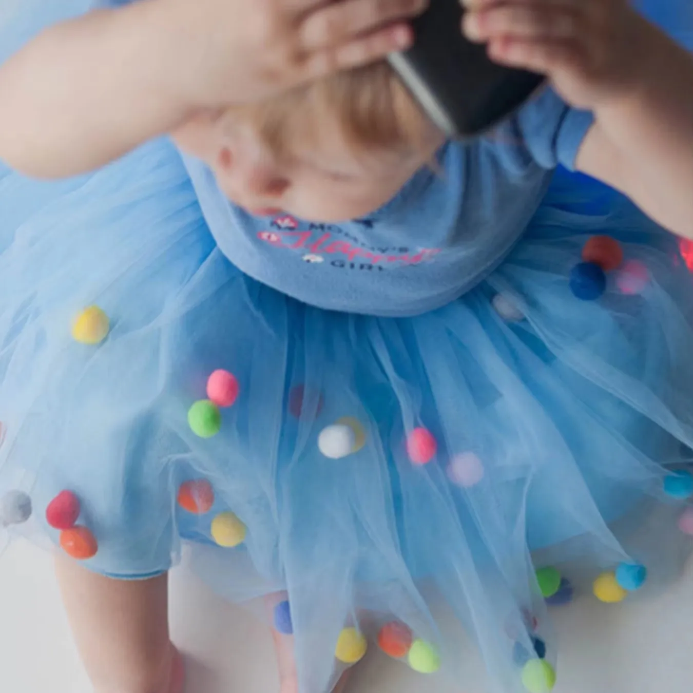 Baby's Colorful Pom-pom Decor Mesh Skirt Set Lovely Elastic Waist Skirt & Bracelet &Necklace Infant & Toddler Gir's Clothing