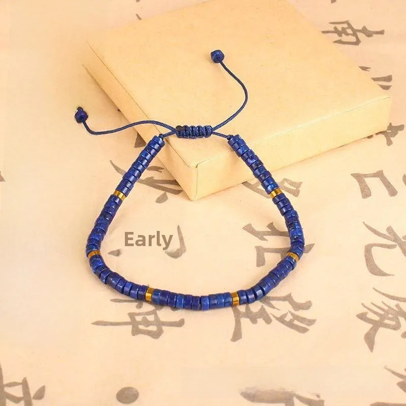 

Браслет из натурального лазурита Hanrted, регулируемый, с бусинами, для женщин, в стиле императорских украшений