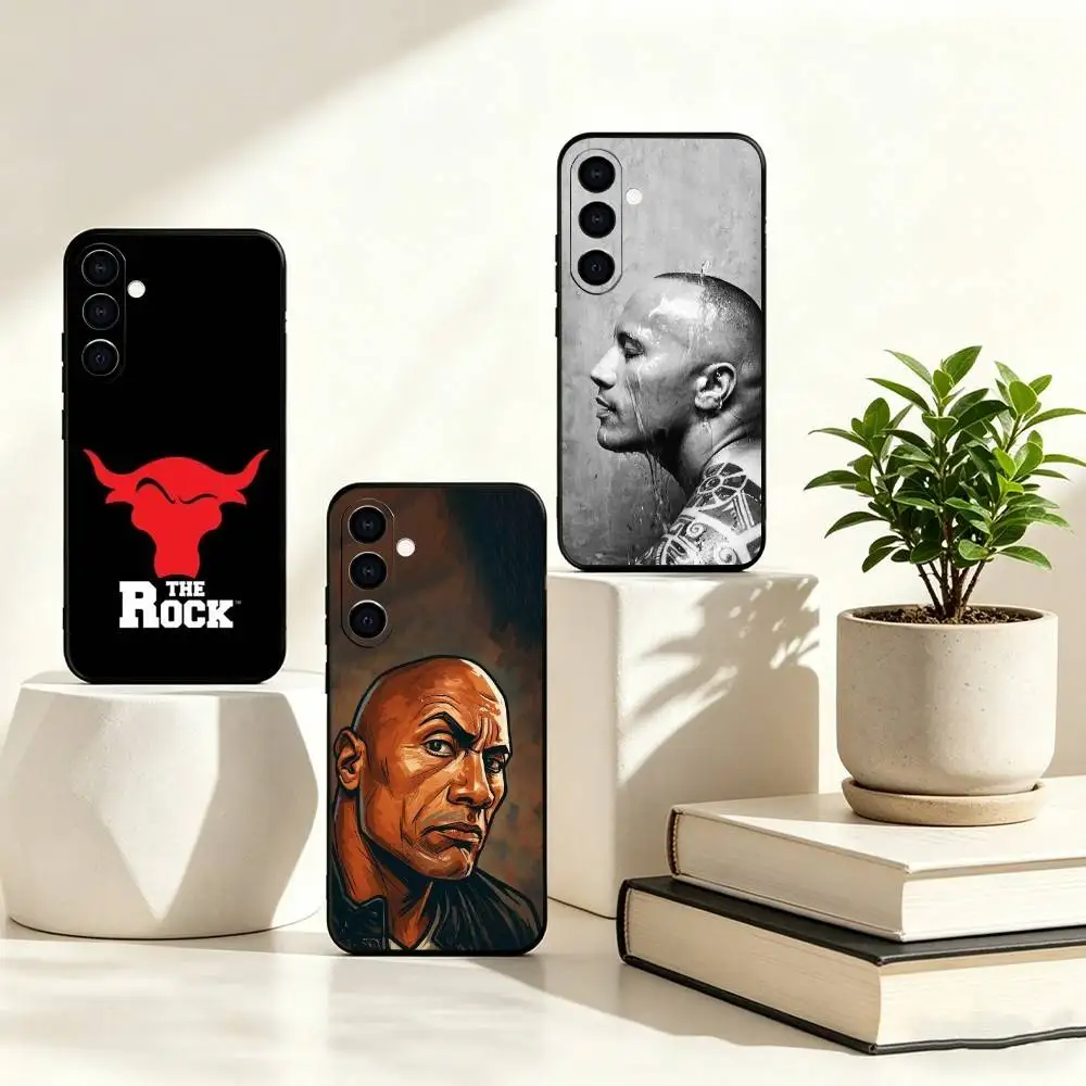 W-Wrestler The Rock Phone Case For Samsung Galaxy A73,A72,A71,A70,A53,A52,A51,Soft Silicone Black Cover