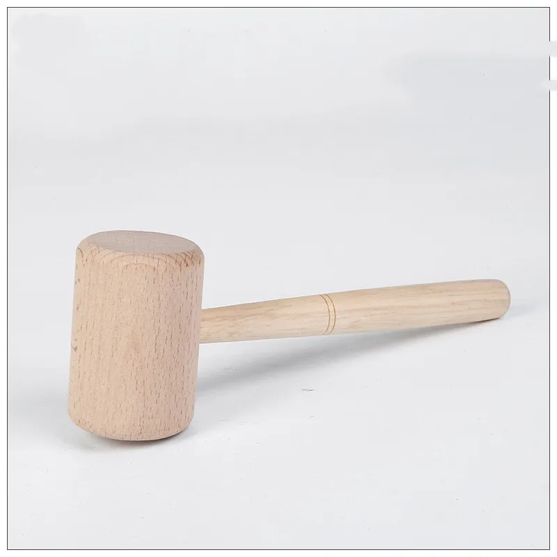 

Handmade DIY Beech Hammer Leather Tool Beating Installation Round Hammer Hard Strength Carpentry Hammer Wooden Hammer