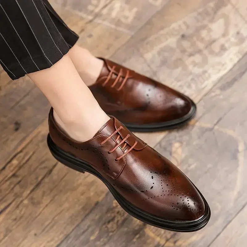 

Casual Student Youth Dress Party Men's Shoes Men's Black Business Formal Wear British Style Wedding