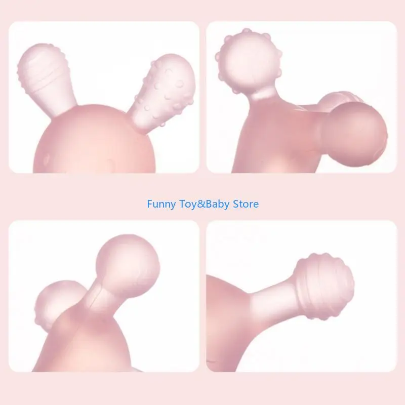 

Silicone Teether Cartoon Animal Baby Teething Pandent Toy Rabbit Shaped Baby Teethers Chewable Supplies C90B