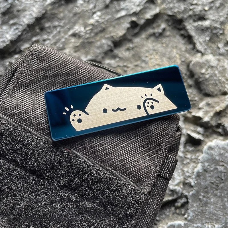 Metal Cute Cat Morale Badge Creative Cartoon Cat Patches Klett Tactical Armband Hook&Loop Emblem Outdoor Backpack Accessory