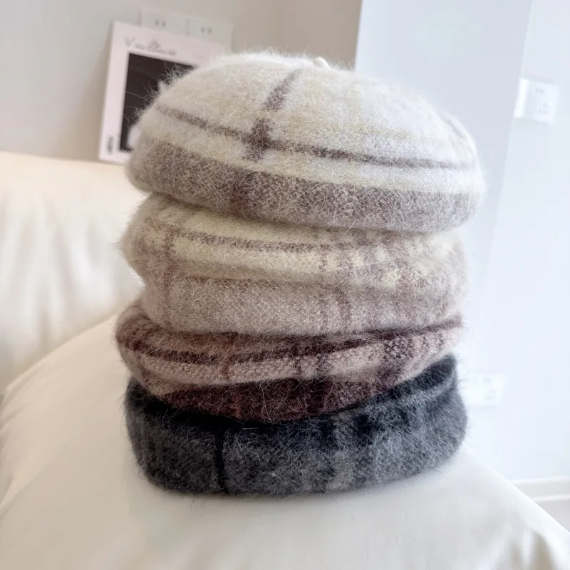 Beret Hat Women Winter Angora Knit Warm Accessory For Autumn Cold Weather Sport Skiing Outdoor Casual Style