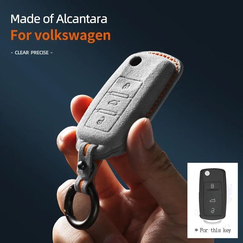 

Alcantara Car Key Case Cover Keychain For VW Volkswagen Bora Sagitar Tiguan Jetta Passat Santana Scirocco Beetle Golf 6