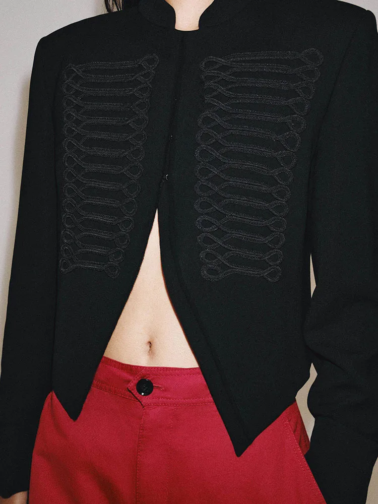 

Spring 2026 New Fashion Women's Long Sleeve Suit Jacket Versatile Rope Knot Buckle Stylish Outerwear Elegant Trendy