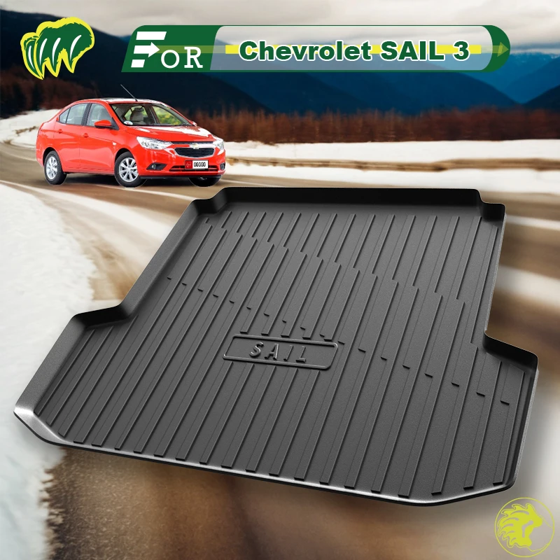 For Chevrolet SAIL 3 2010-2018 TPE Custom Fit Car Trunk Mat All Season Black Cargo Mat 3D Shaped Laser Measured Trunk Liners