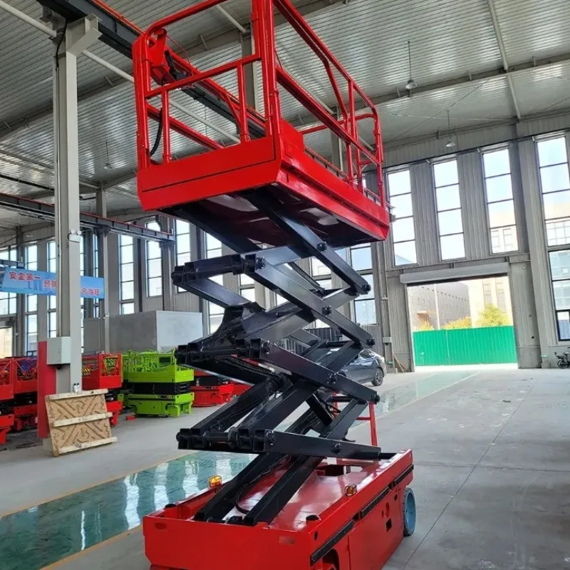 FOB Automatic Self Handling Propelled Scissor Lift Table Wheeled Hydraulic Mobile Elevated Work Bench For Safe Warehouse Sorting