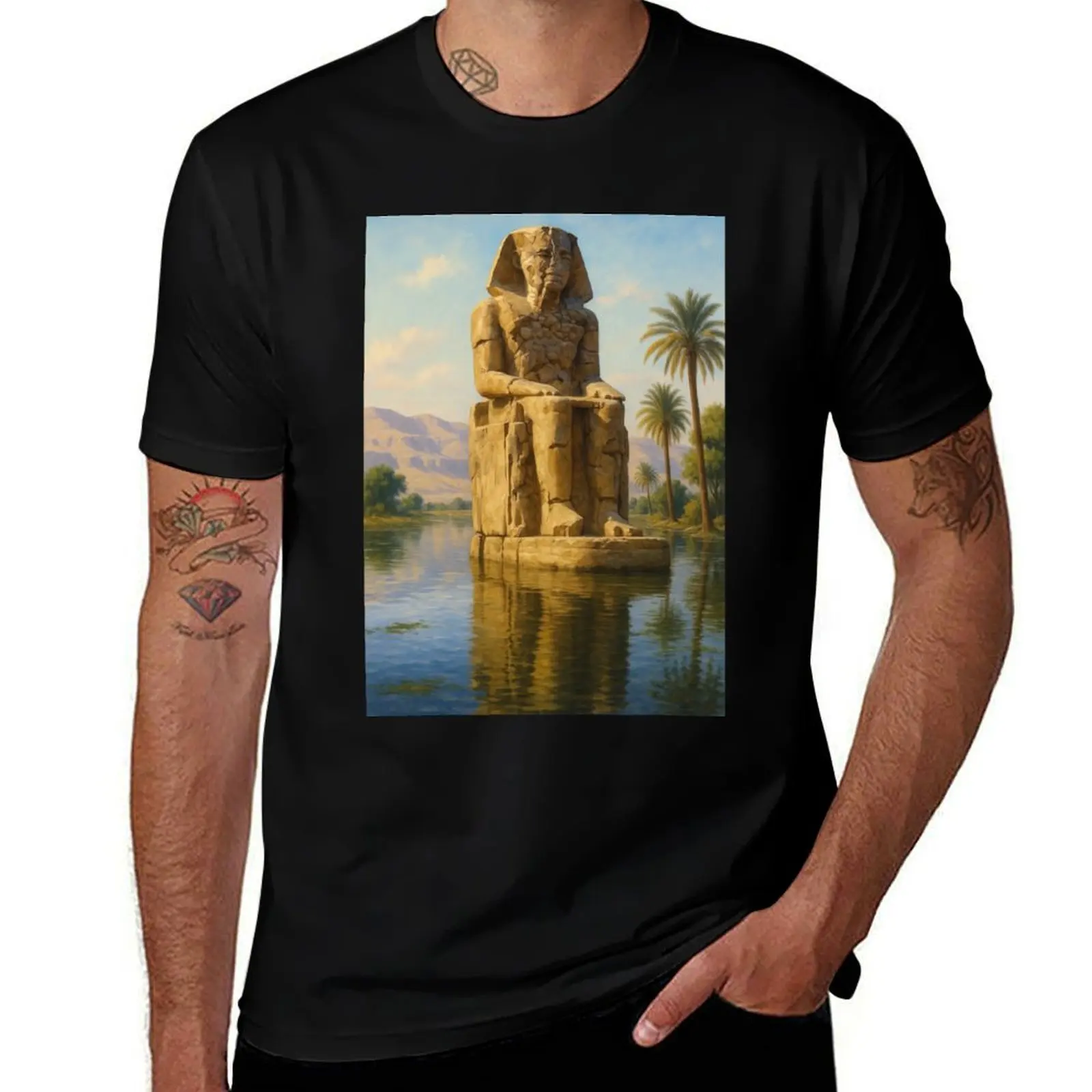 

The Colossi of Memnon T-Shirt blue lock korean fashion kawaii clothes basketball graphic tees t shirt men 100℅ cotton