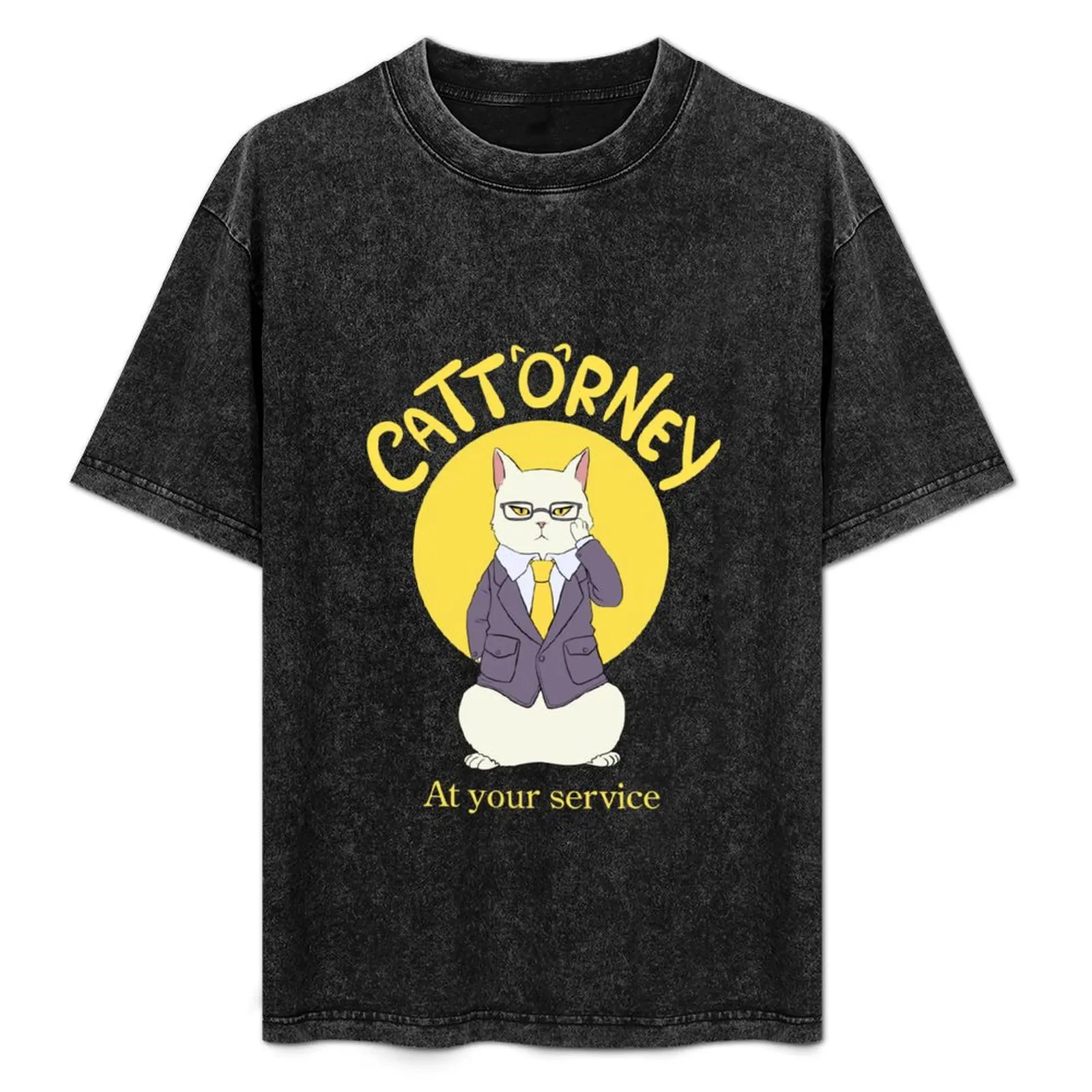

Serious Cat Attorney - Ver. 1 T-Shirt Basic Simple Casual Short Sleeve Tee
