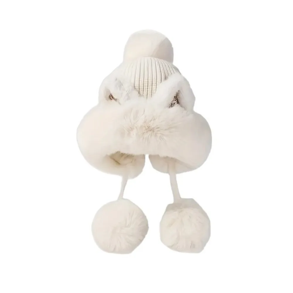 

Шапка для отдыха с пушистыми кошачьими ушками, шерстяная универсальная шапка для защиты ушей, теплая вязаная шапка Lei Feng для женщин/девочек