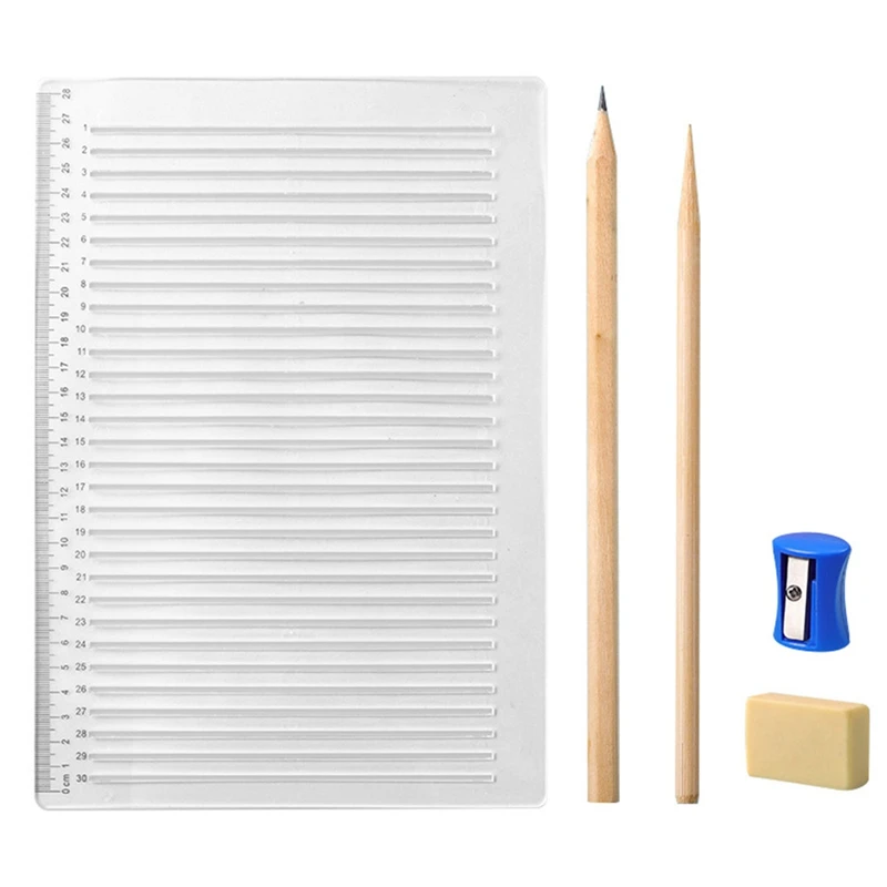 Rechte Lijn Tekening Stencil Sjabloon Kalligrafie Stencil Meetliniaal Template Kit Voor Journaling, Schilderen Wit