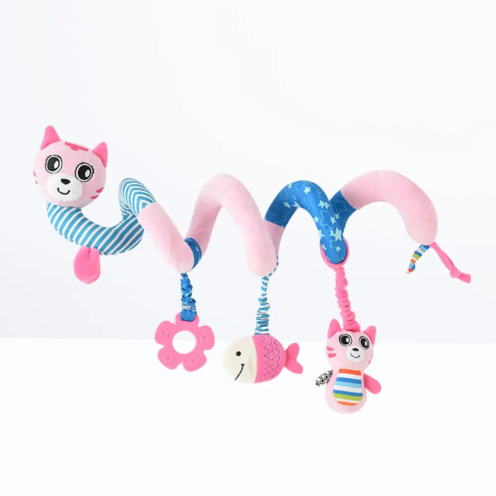 

Baby Spiral Wrap Around Animal Crib Hanging Rattles for Baby Girls Boys Stroller Car Seat Development Sensory Hand Eye