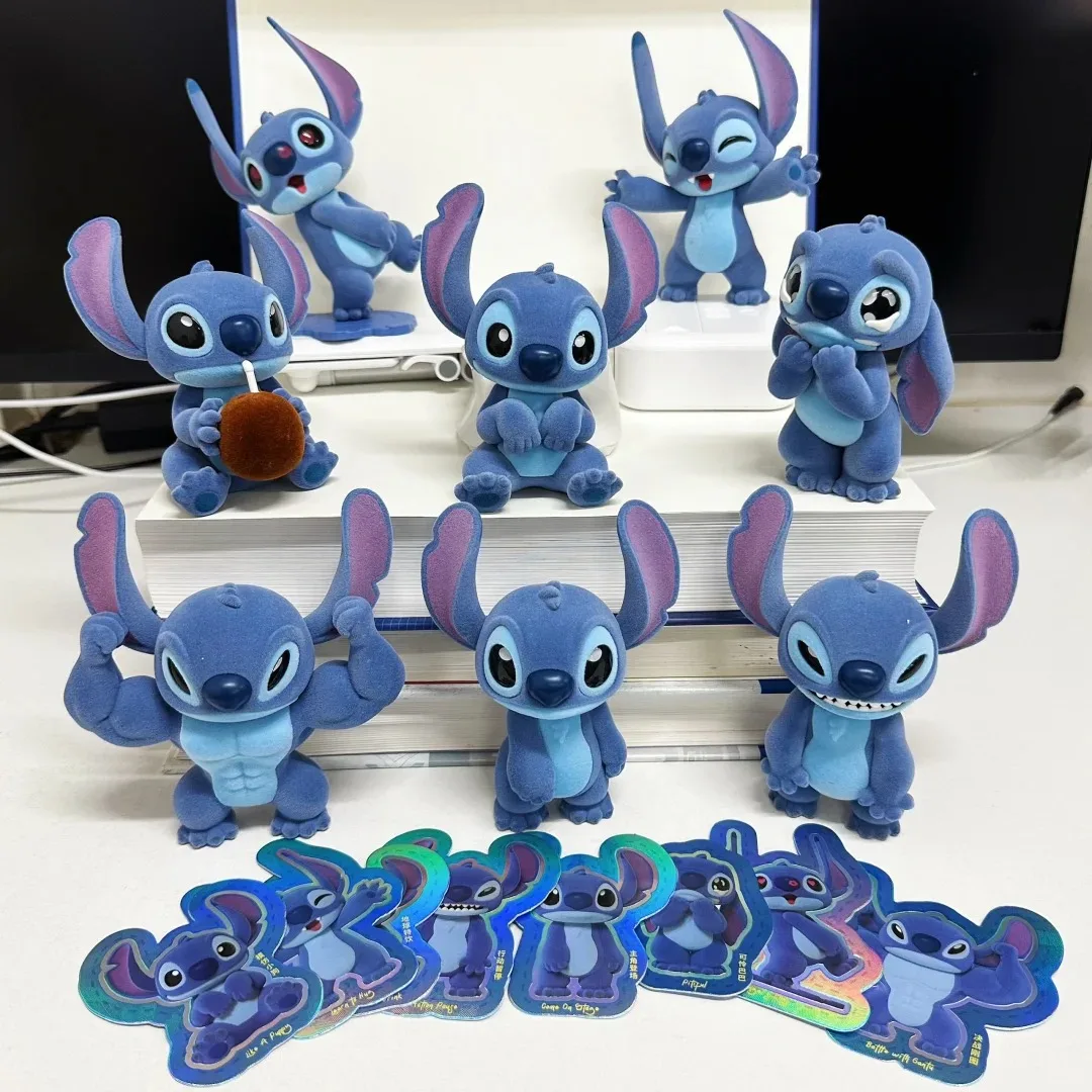 

52 игрушки Stitch странная и прекрасная серия флокированная слепая коробка Лило и Стич отправить бойфренду праздничный подарок коллекция украшений
