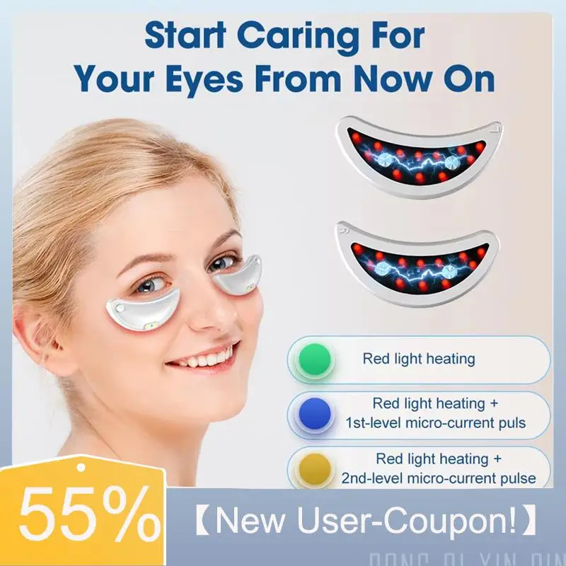 A60T Nieuwe roodlichttherapie oogmassageapparaat met EMS, anti-aging oogzorgapparaat voor het verminderen van donkere kringen en wallen