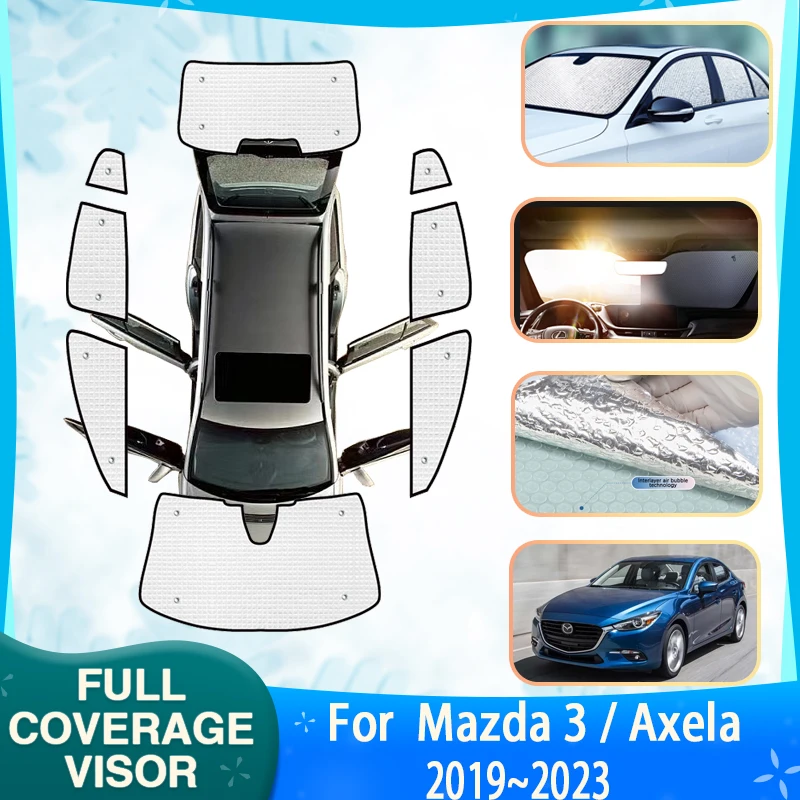 

Car Full Sun Visor Cover For Mazda 3 Visors Mazda3 Axela BP Sedan 2019~2023 2022 Car Sunscreen Window Sunshade Visor Accessories