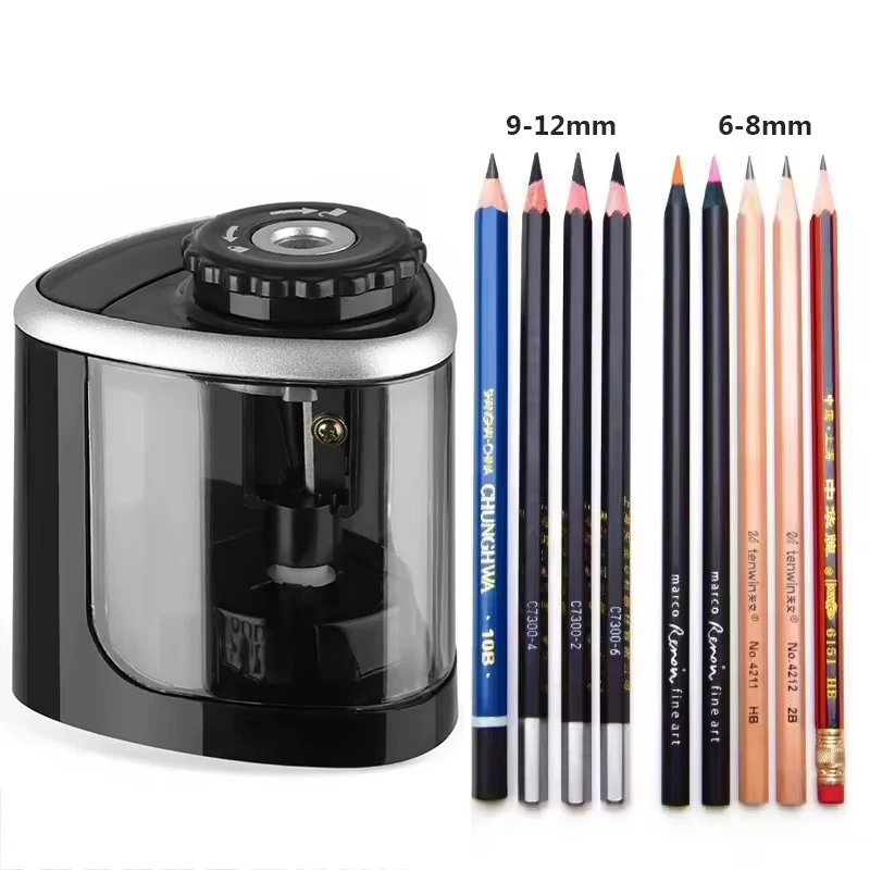 Desktop Automatic Pencil Sharpener Electric Sharpener Portable 6mm-8mm Stationery Tool For Students Kids Office Classroom Supply