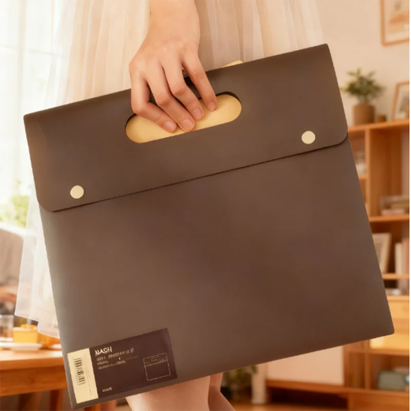 

Shidiliangpin Portable Office Student Book Test Paper Invoice Double Buckle Resume Bag A4 Data File