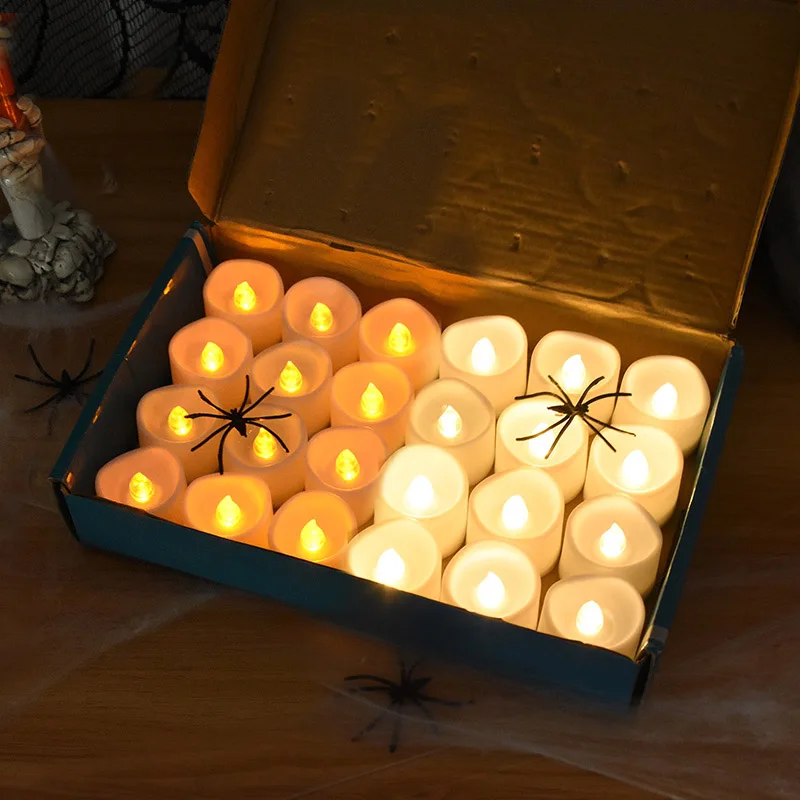 

6pcs Flickering Flameless Candles Long-Lasting LED Tea Lights Candles for Table Halloween Christmas Wedding Party Decoration