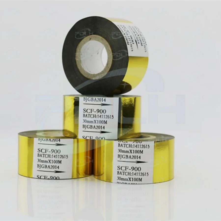 Free shipping (30mm*100m) High qualtiy gold color ribbon for date printing on Date coder for EXP,MFG,hot stamping ribbon