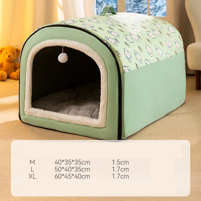 Winter-Hundebett, selbsterwärmend, Welpenhaus, gemütliches Katzenschlafzelt, Höhlenbetten, für drinnen, Kätzchen, Nest, Zwinger, Hütte für kleine, mittelgroße Hunde und Katzen – Detail 14