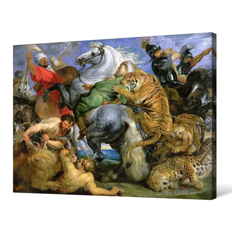 Heptu Bidding Farewell To The City Of Obb Scotland Mythology He Who Rides The Black Horse The Tiger Hunt Canvas Wall Art Decor