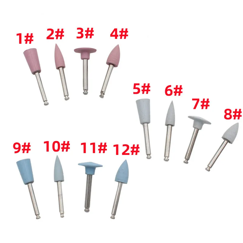 5Pcs/set Dental Silicone Grinding Heads Teeth Polisher Low Speed Contra Angle Handpiece Polishing Dentistry Tools Instruments