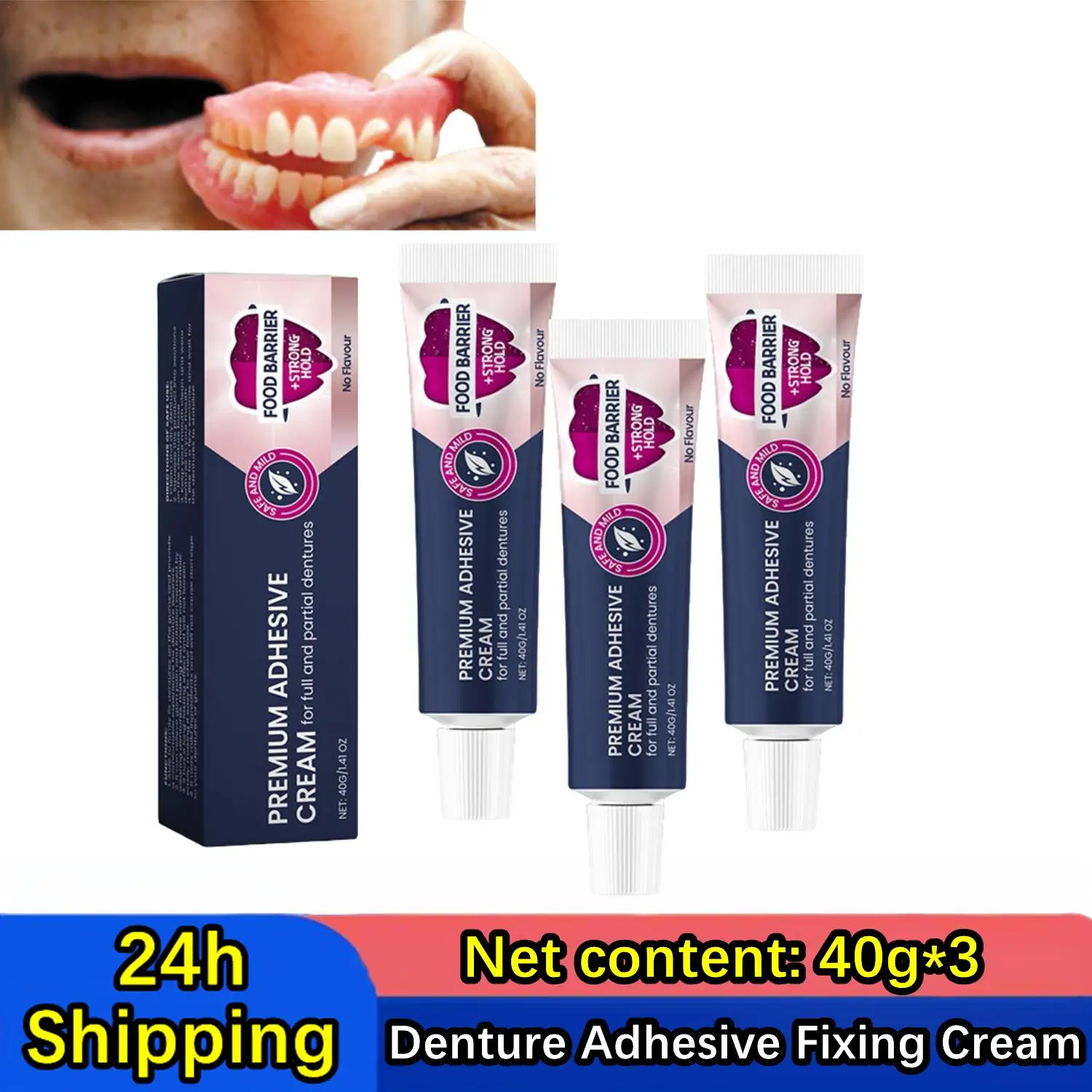 

3Pcs Denture Fixing Adhesive Improves The Comfort Of Wearing Dentures And Prevents Denture Loosening Care Fixed Adhesive