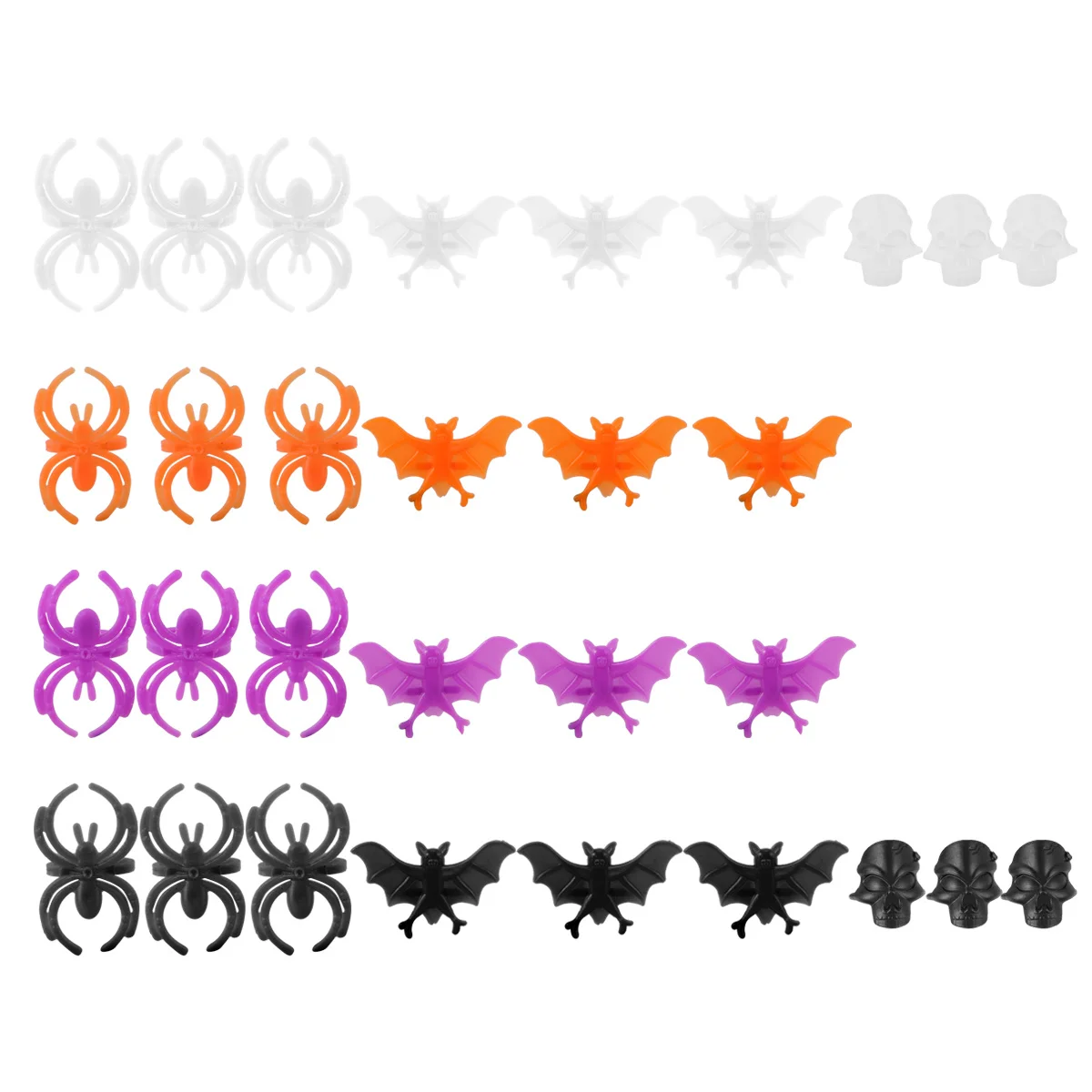 50 قطعة مجموعة هدايا الهالوين 20 أصابع الساحرة 30 خواتم الخفافيش الأظافر وهمية للبالغين هدايا الحفلات تأثيري ديكور الهالوين #4