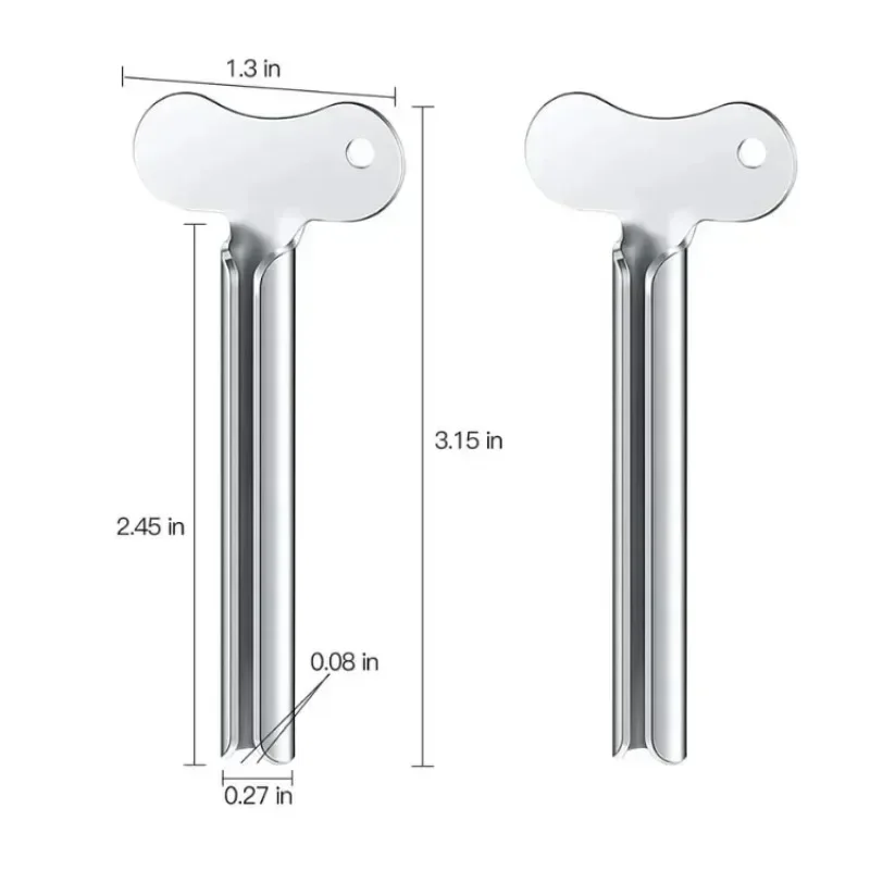 Stainless Steel Toothpaste Tube Squeezers Metal Key Toothpaste Squeezers for Bathroom Hair Dye Cosmetic Tubes