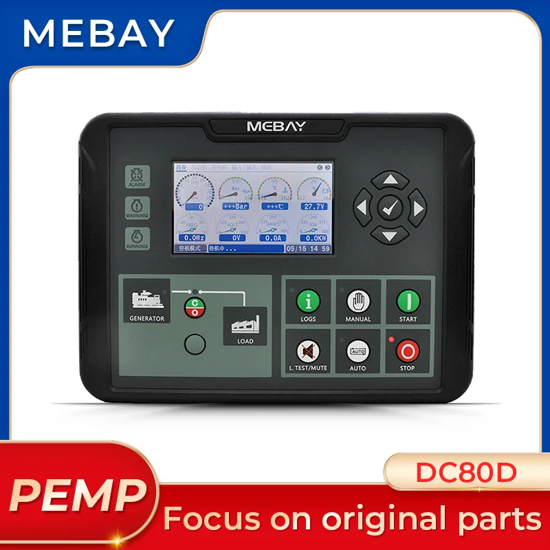 

Original Mebay DC80D Generator Controller LCD Display Self-starting Control Board Diesel Genset Spare Parts