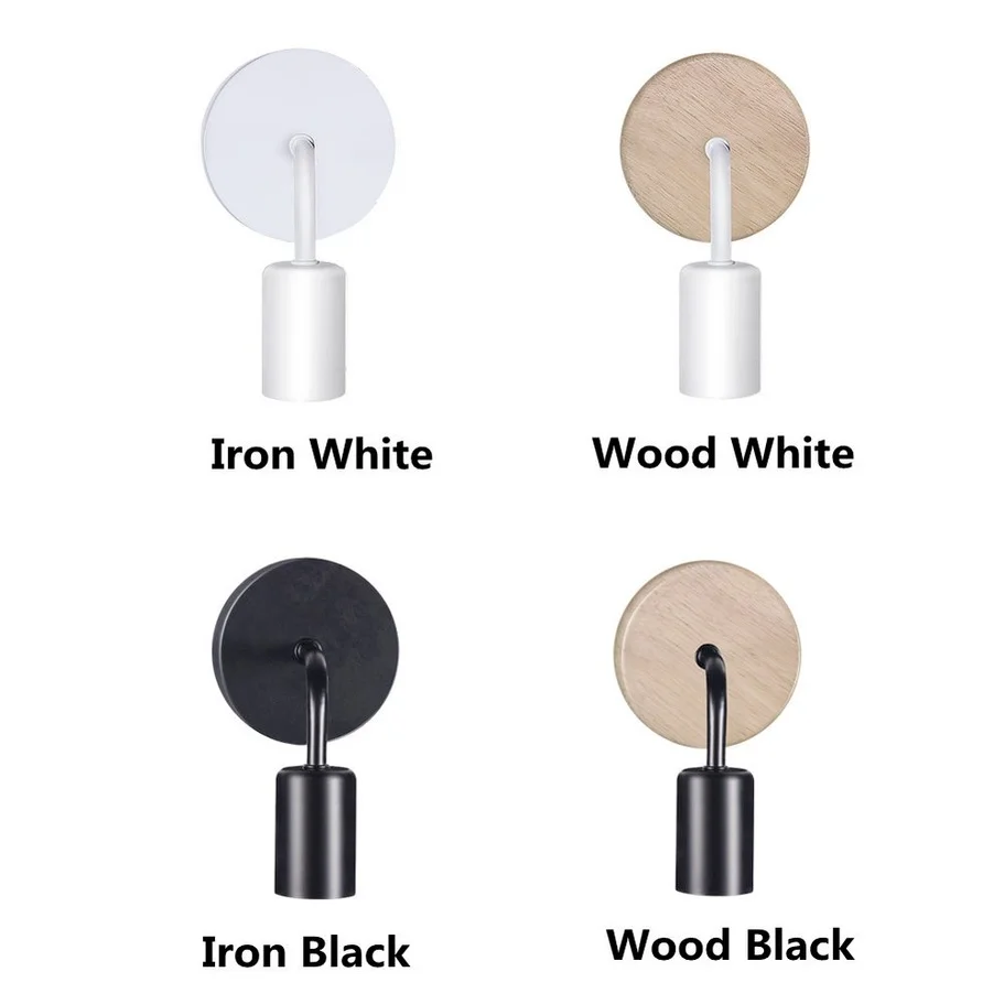 AvvRxx Nordic Wood Iron art Wall Lamp E27 85-265V Retro Vintage Indoor Lighting Bedroom Liveing Room For Home Wall Light Fixture