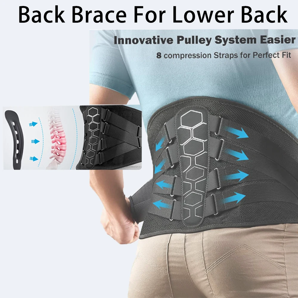 

Back Brace For Lower Back Supports Relief Sciatica Lumbar Pain Waist Brace Breathable Back Brace Support Belt Band For Gym